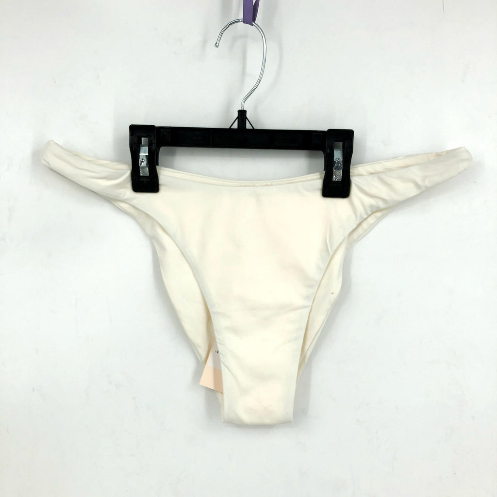 EBERJEY Women's So Solid Dree Bikini Bottoms Small Ecru