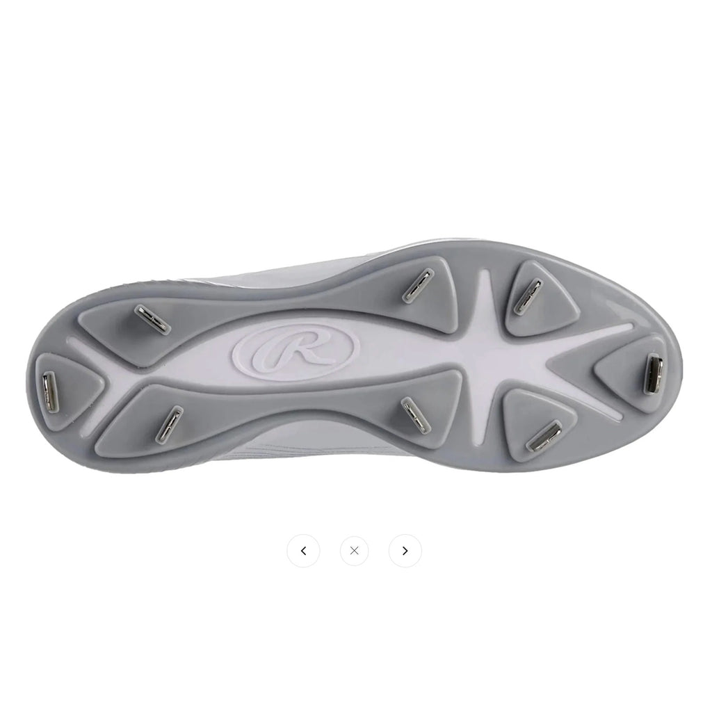 Rawlings Mens Bullpen Low Baseball Cleats Size 13 White Gray Metal NWOB
