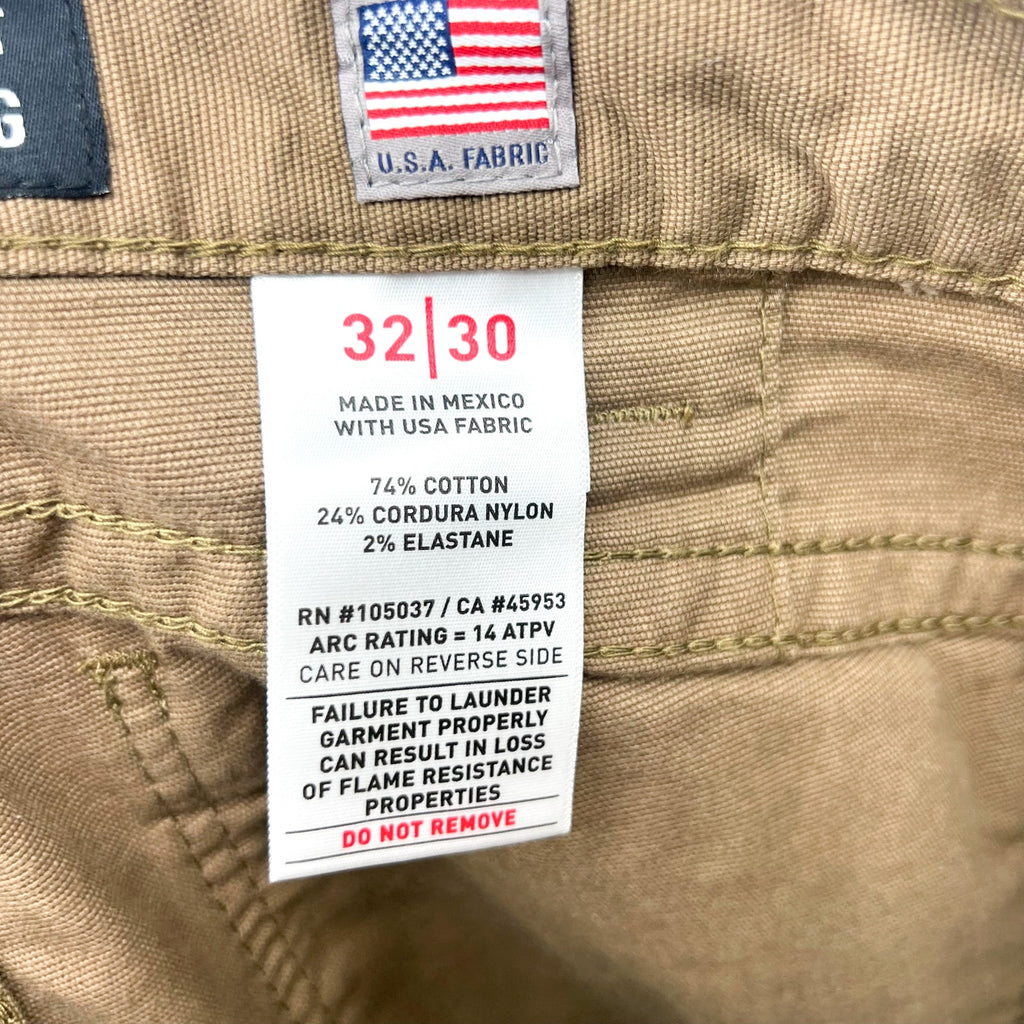 ARIAT Men FR M5 Stretch DuraLight Stackable Straight Pants 32x30 Field Khaki NWT