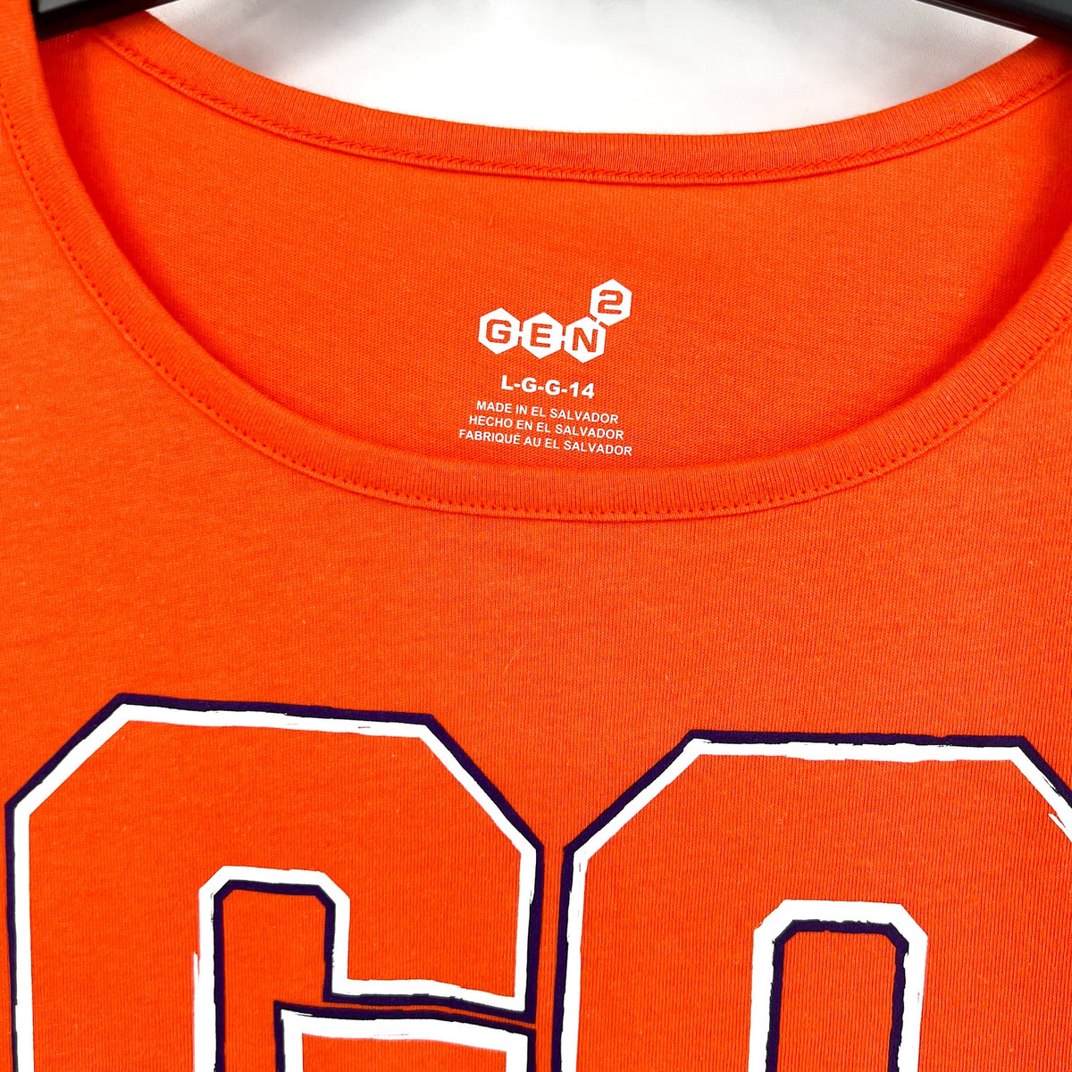 GEN 2 Girls Clemson University Go Heart T-shirt Large Orange Short Sleeve NWT