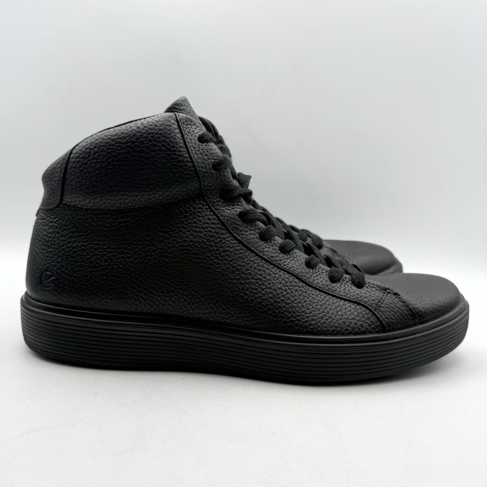 ECCO Mens Soft 60 Premium High-Top Sneakers EU 43 US 9.5 Black Leather NWOB