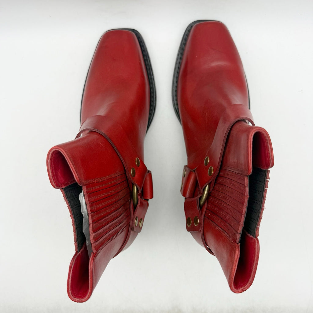 RE/DONE Womens Cavalry Ankle Boots EU 37 US 7 Red Leather NWOB