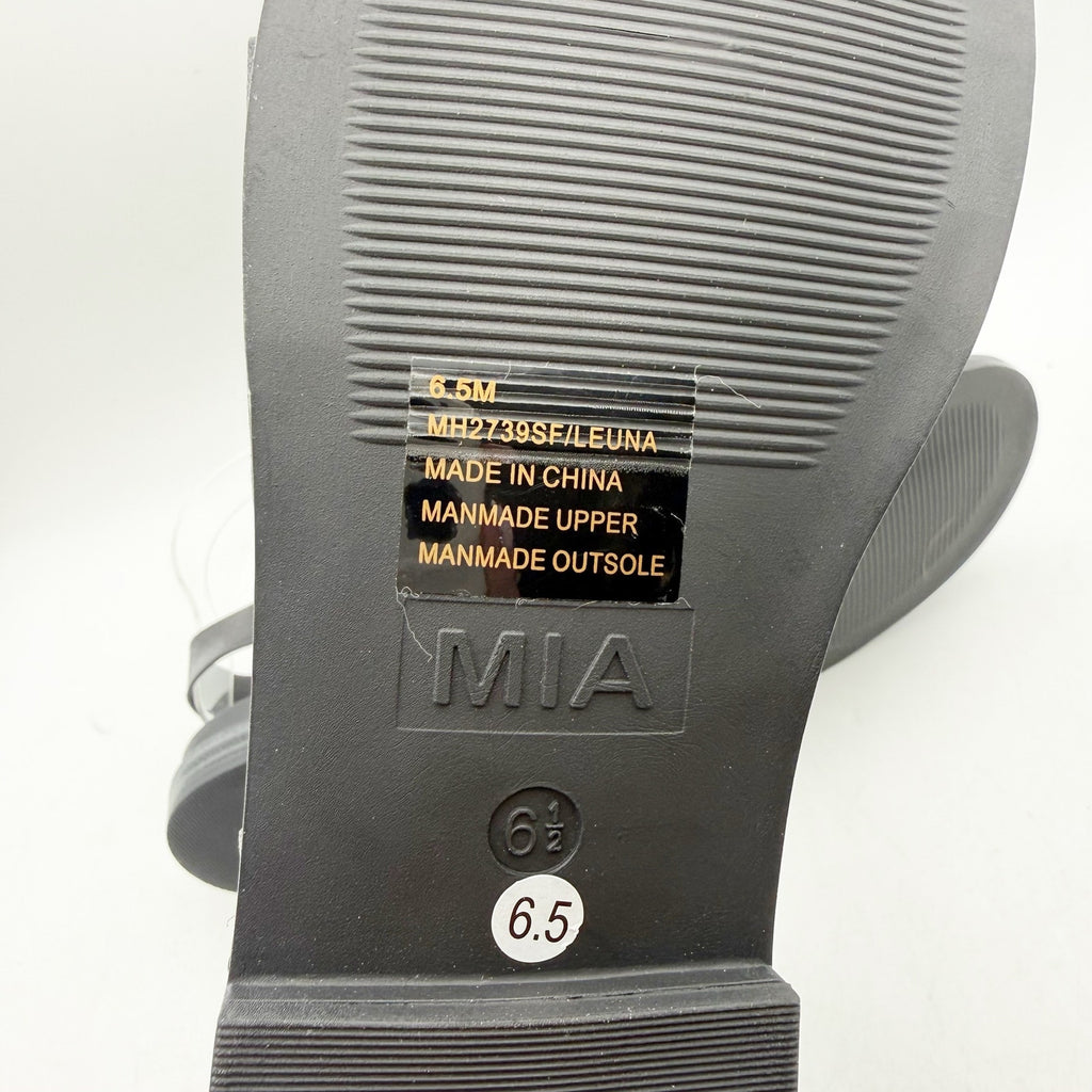 MIA Womens Flat Fisherman Sandals US 6.5 EU 36.5 Black Ankle Strap NWOB