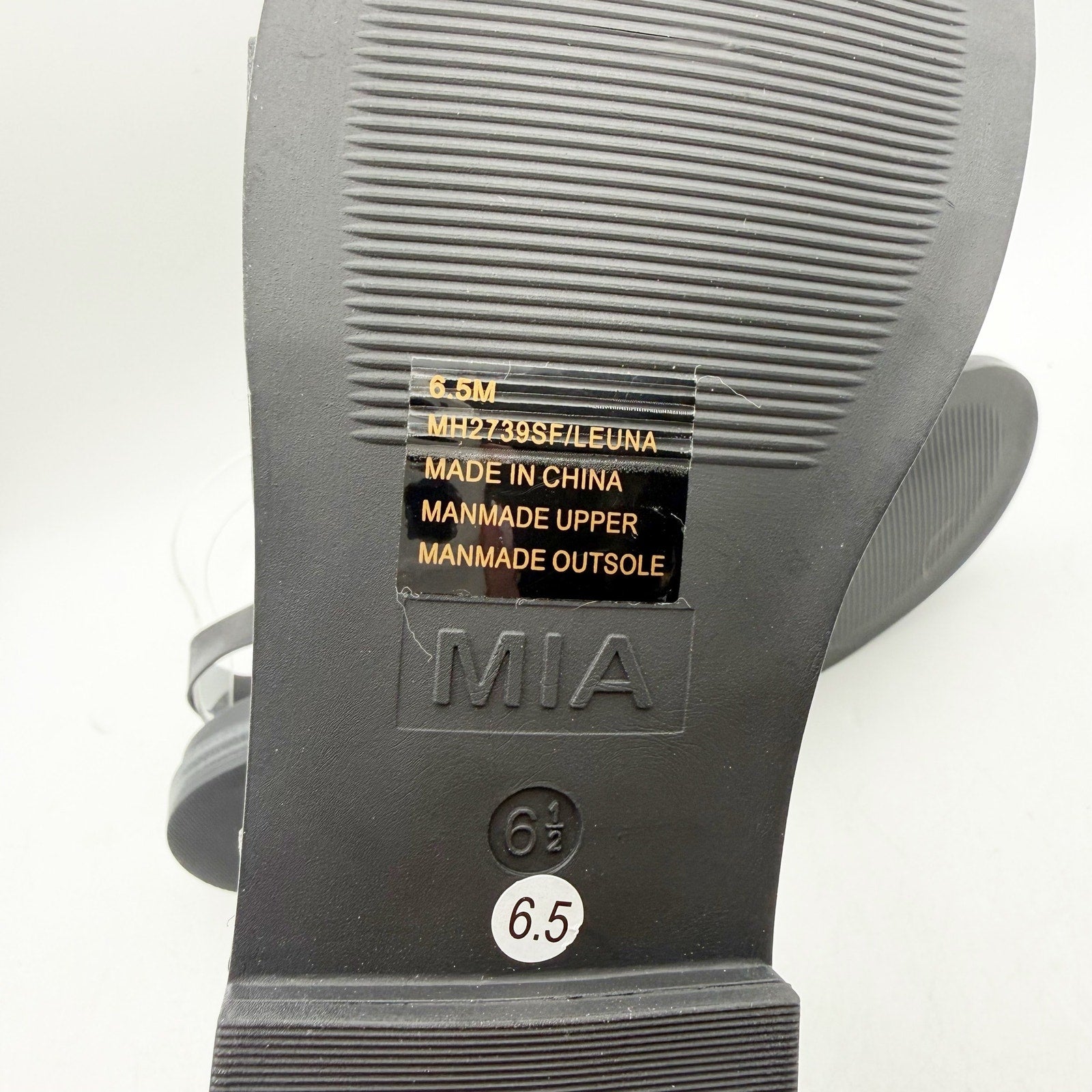 MIA Womens Flat Fisherman Sandals US 6.5 EU 36.5 Black Ankle Strap NWOB