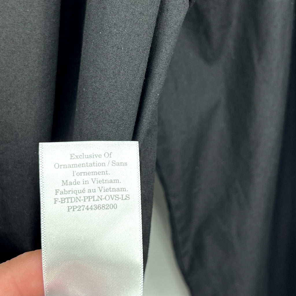 EVERLANE Women's The Oversized Poplin Shirt XXS Black Cotton Long Sleeve NWT