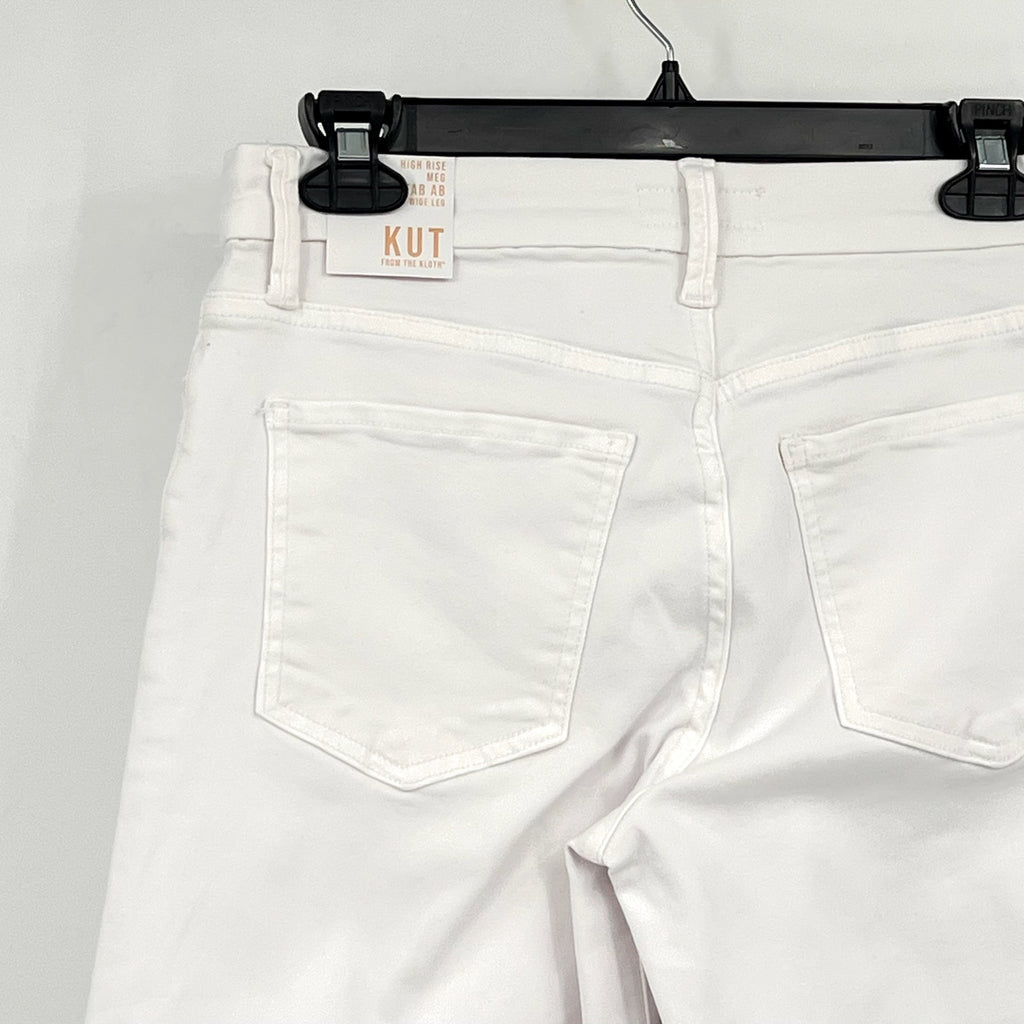 KUT FROM THE KLOTH Meg Wide Leg Jeans Size 4 Optic White High-Rise Fab AB NWT