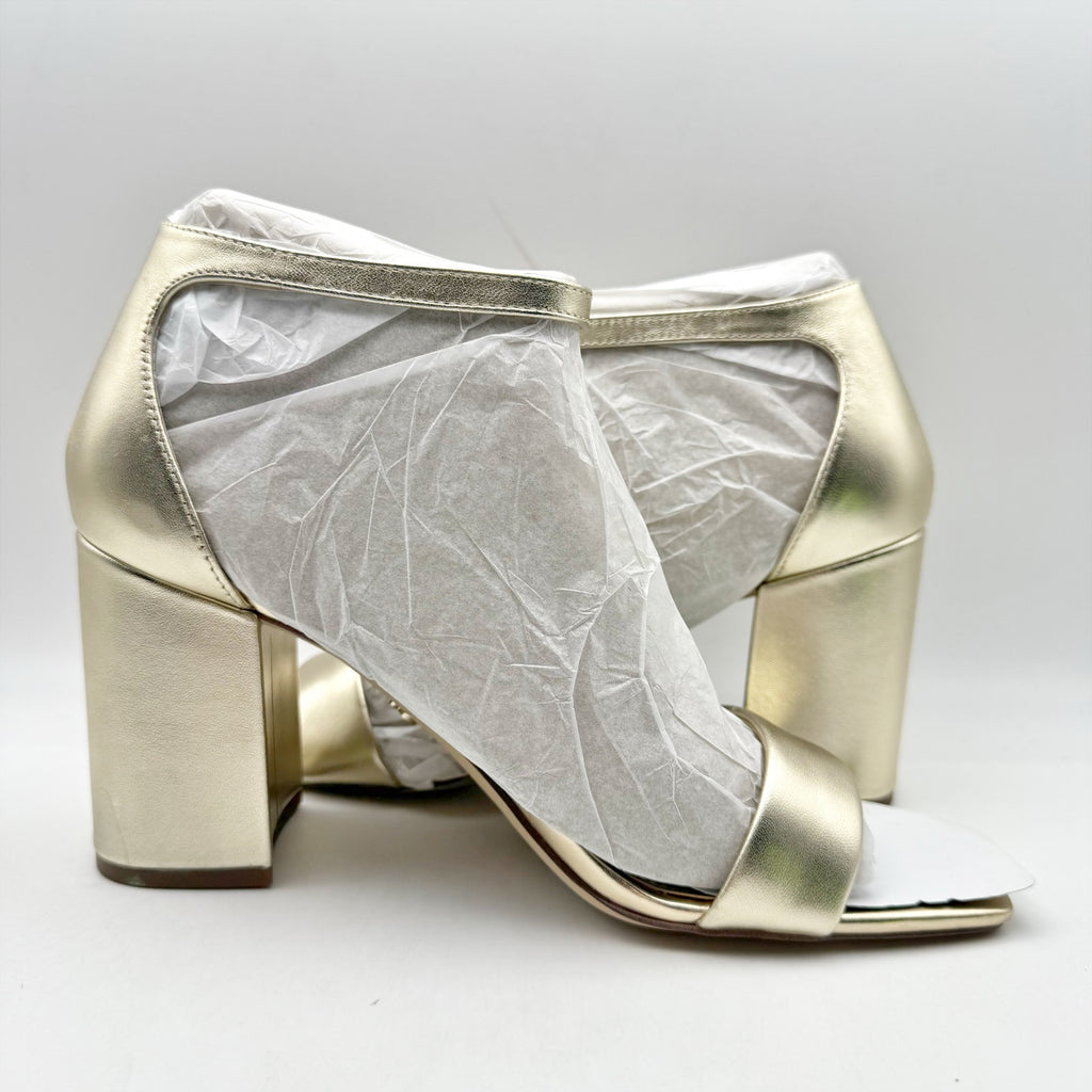 Sam Edelman Womens Daniella Heeled Sandals US 9.5 Wide EU 40.5 Gold Leather NIB