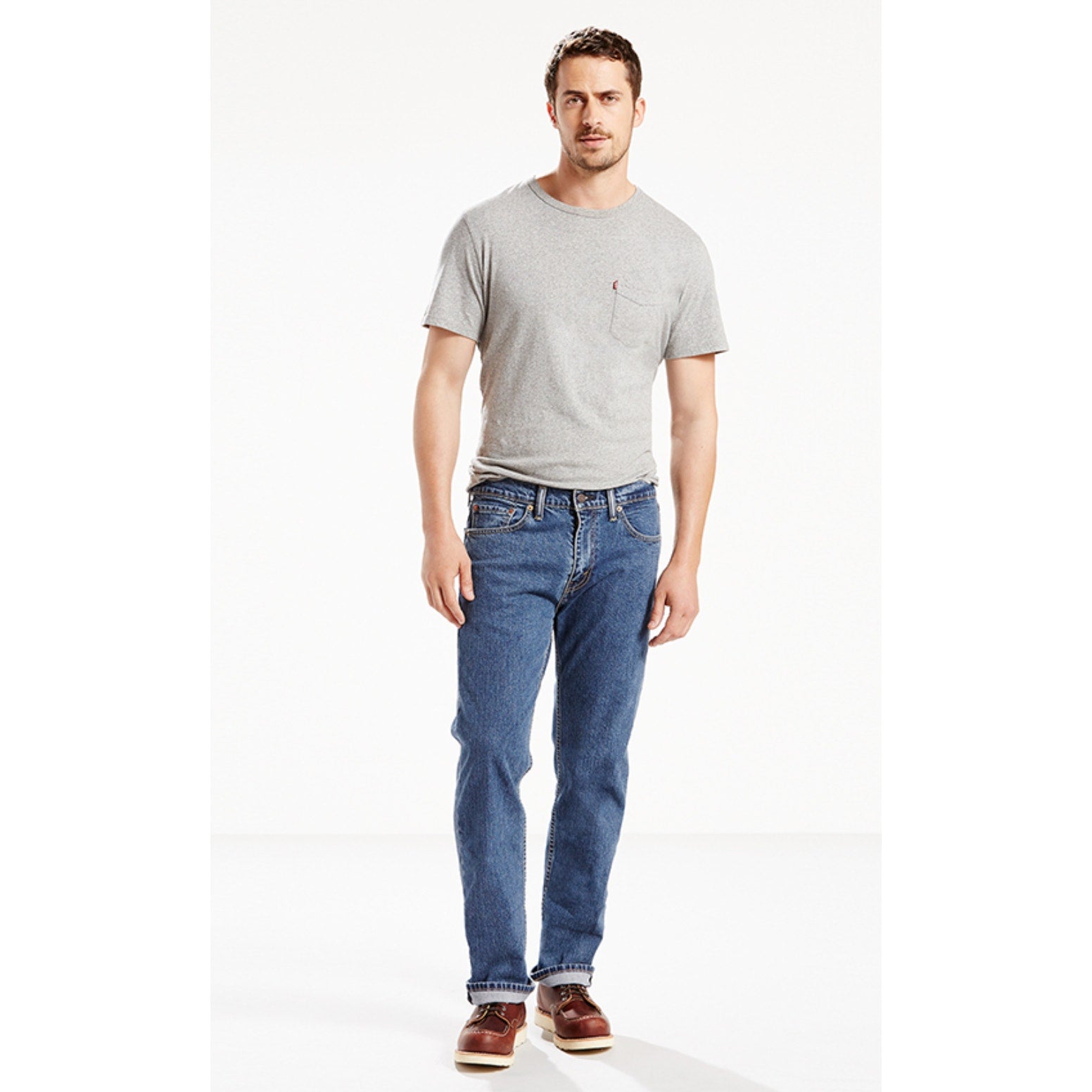LEVI'S MENS 505 Straight Jeans 30x30 Stonewash Blue Regular Fit 005051454 NWT