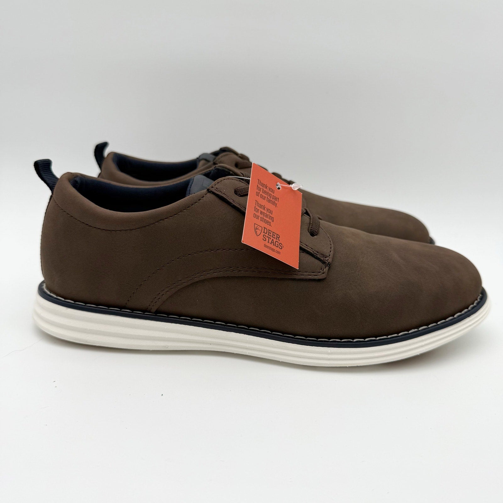 Deer Stags Boys Dapper Jr. Oxford Sneakers US 6 M Brown Leather NIB