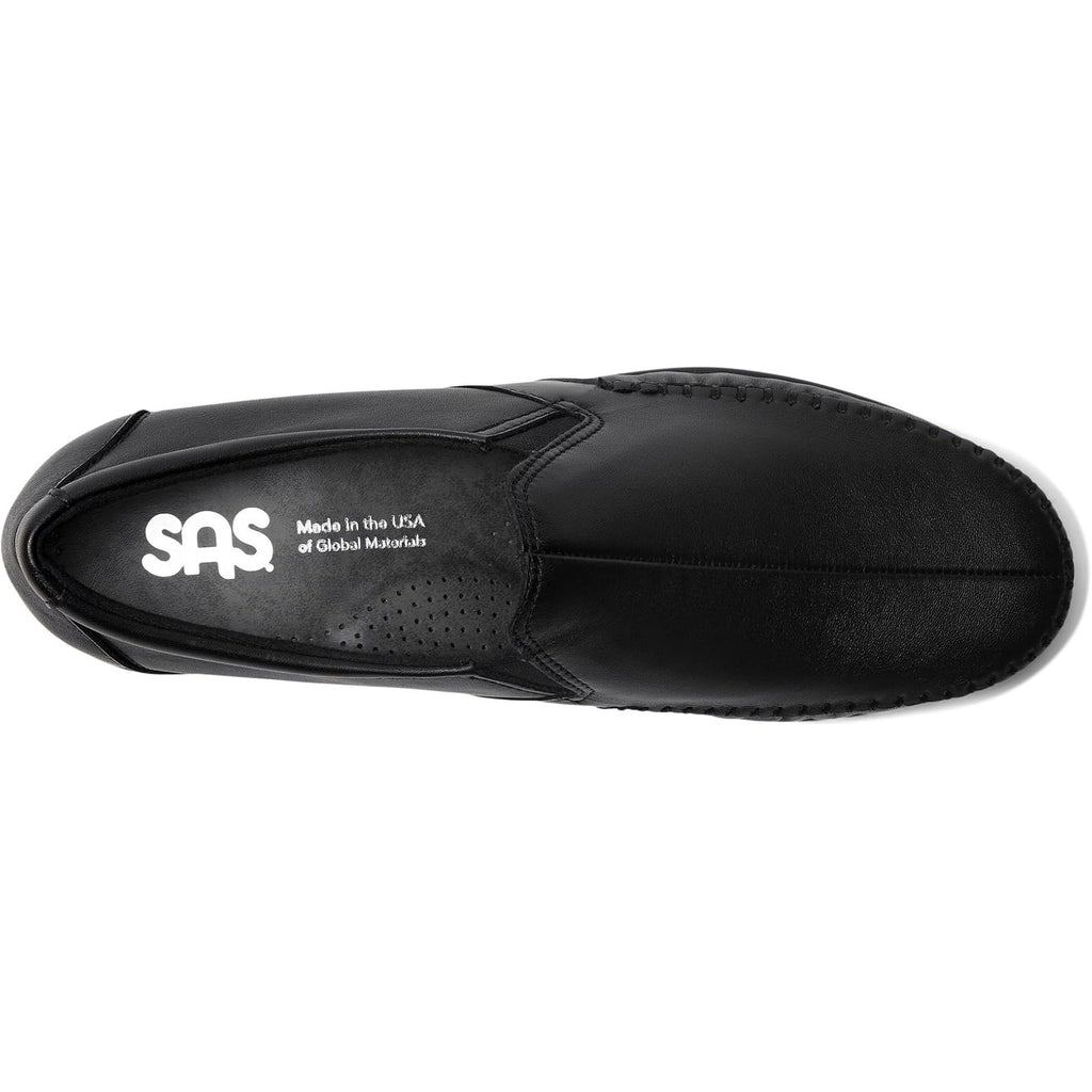 SAS Womens Dream Comfort Loafers US 8 Black Leather Hand Laced Moccasin NIB