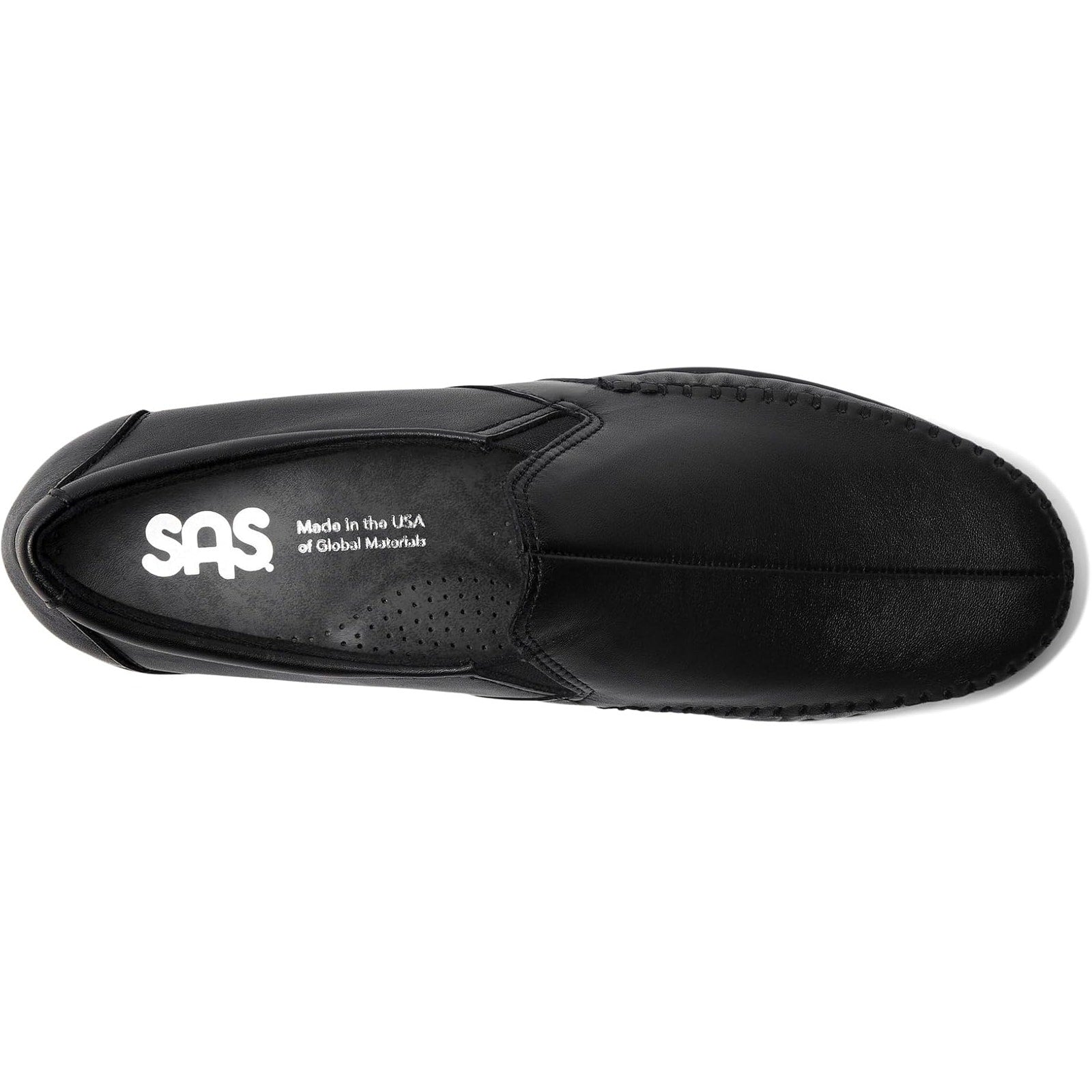 SAS Womens Dream Comfort Loafers US 8 Black Leather Hand Laced Moccasin NIB