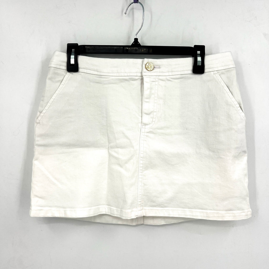 LILLY PULITZER Womens Colette Denim Skort Size 4 Resort White Stretch NWOT