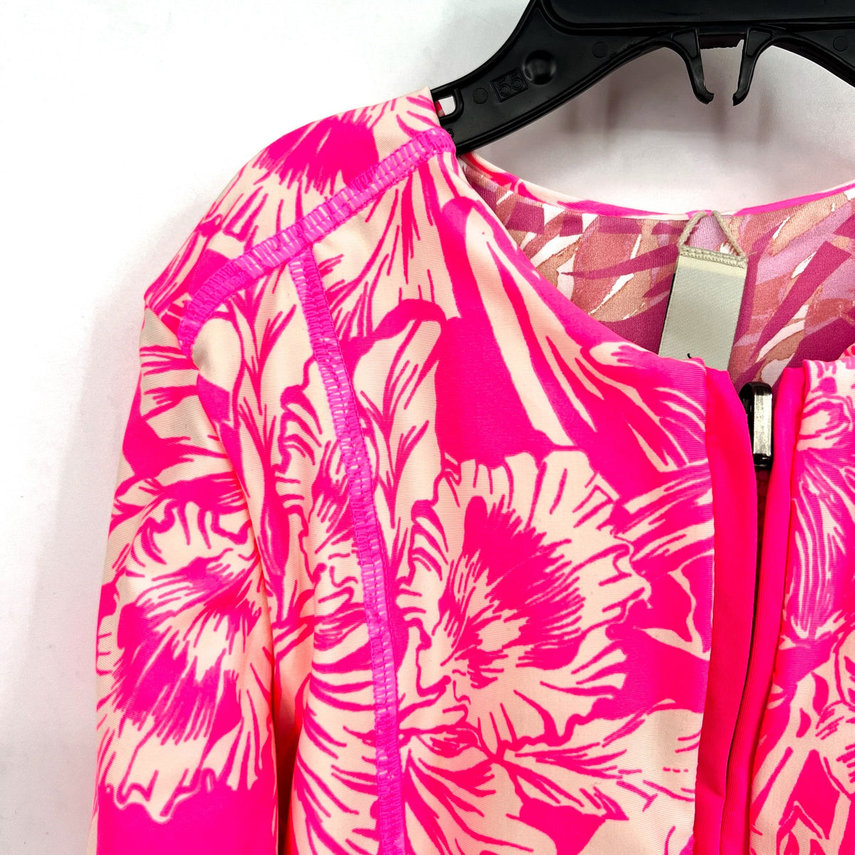 MAAJI Miku Reversible One Piece Swimsuit Girls Sz 8 Pink Floral Long Sleeve NWT