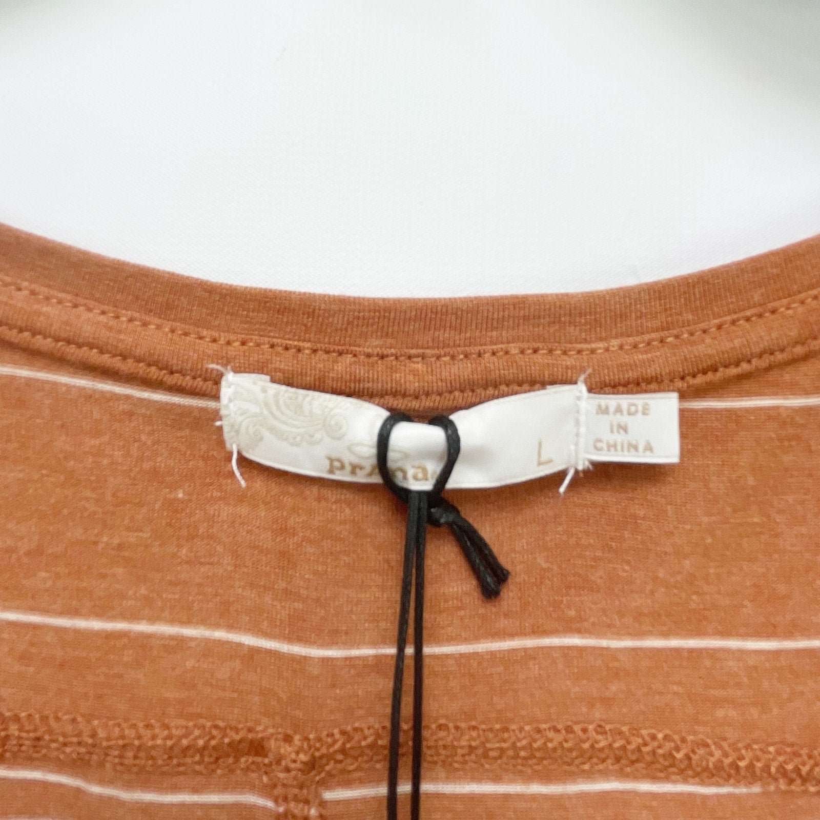 prAna Womens Foundation Scoop Neck Tank Copper Heather Stripe LARGE