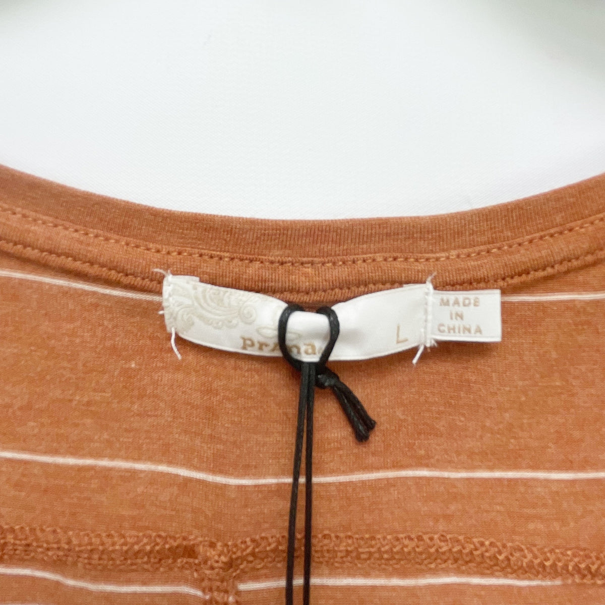prAna Womens Foundation Scoop Neck Tank Copper Heather Stripe LARGE