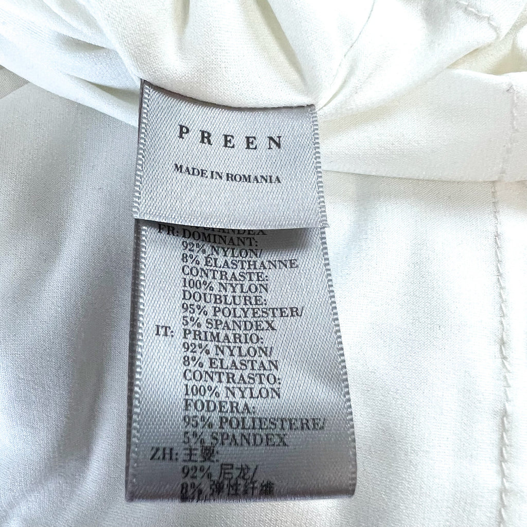 PREEN BY THORNTON BREGAZZI Welda Sequin Dress Medium Silver Long Sleeve NWOT
