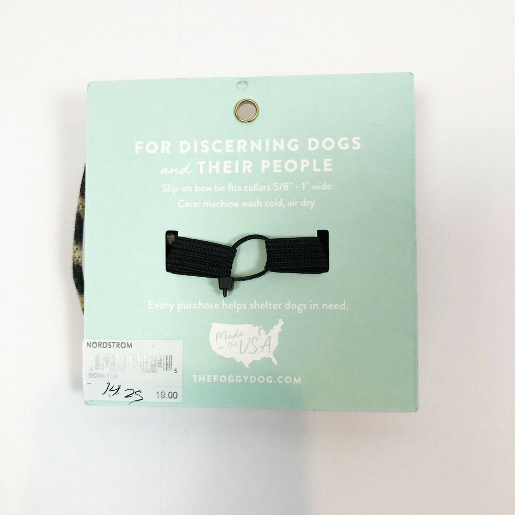 The Foggy Dog Print Bow Tie Boho Mud Cloth Black Cream Small Dog NWT