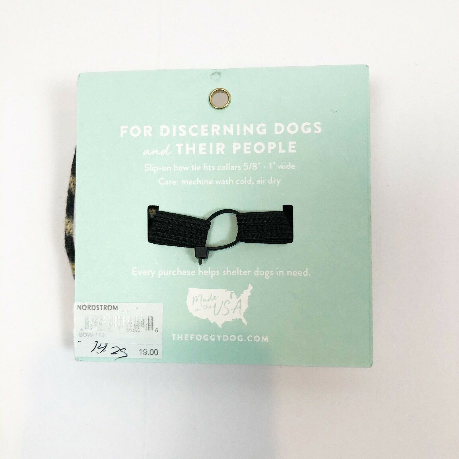 The Foggy Dog Print Bow Tie Boho Mud Cloth Black Cream Small Dog NWT