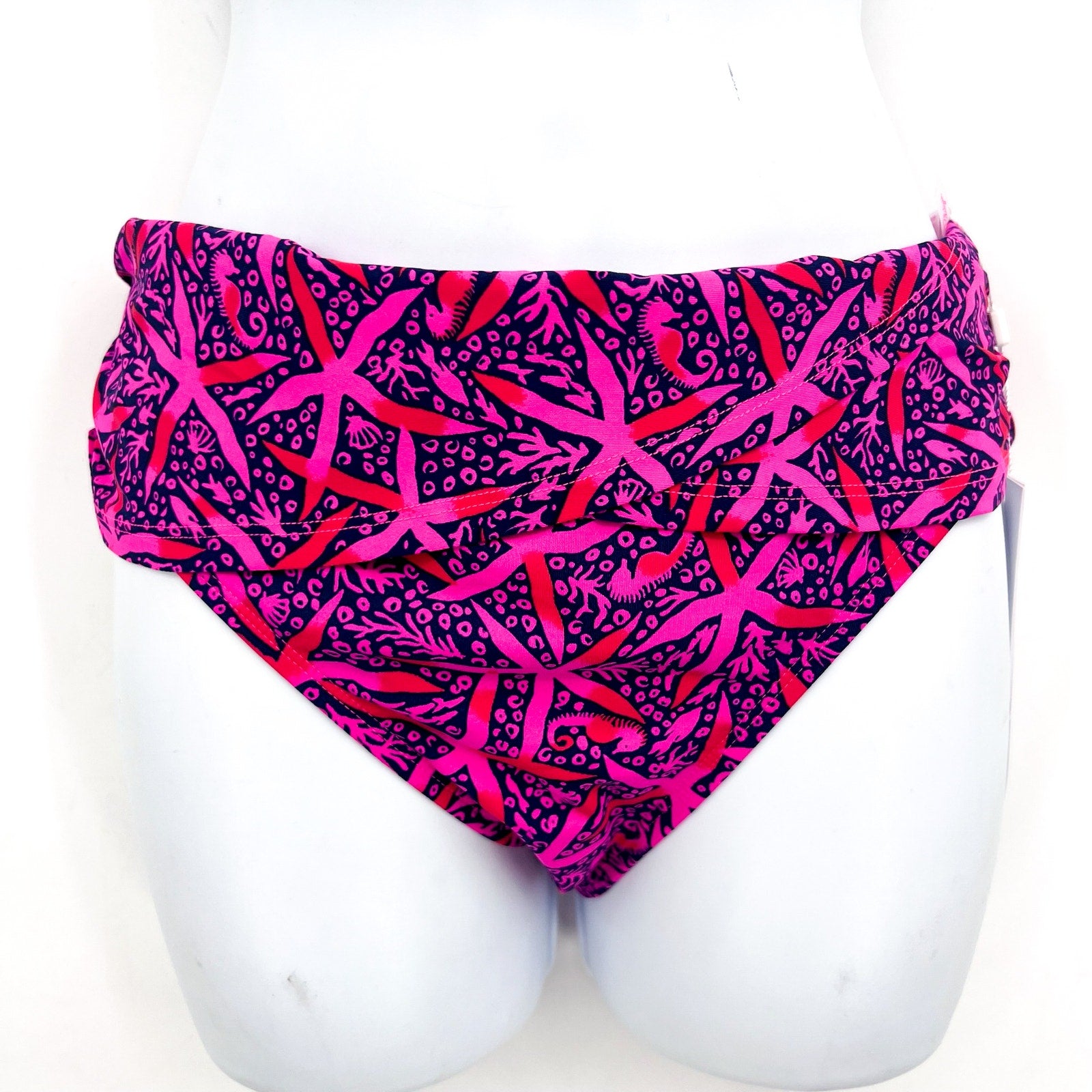 LILLY PULITZER Lagoon Hipster Bikini Bottom Size 6 Passion Fruit Pink Star NWT