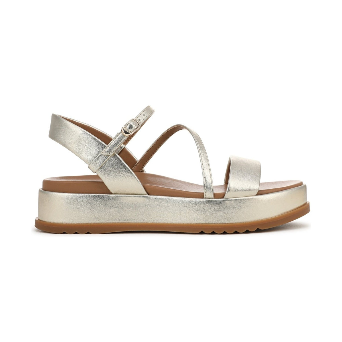 Naturalizer Womens Zayda Platform Sandals Size 7.5 EU 38 Gold Champagne NIB