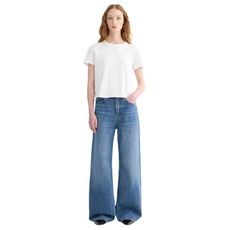 EVERLANE Women's The Box-Cut Tee Small White Essential Cotton Crewneck NWT