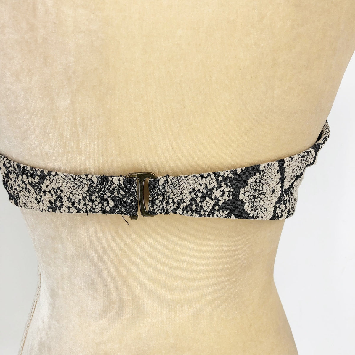 ANDIE SWIM Scala Top Small Snake Print Black Cream Strapless