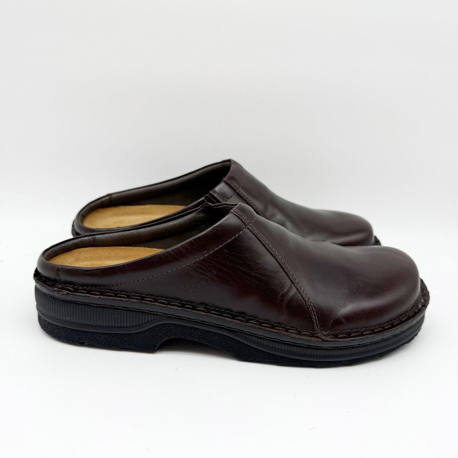 Naot Mens Bjorn Clogs EU 41 US 8 Dark Brown Leather Slip On NIB