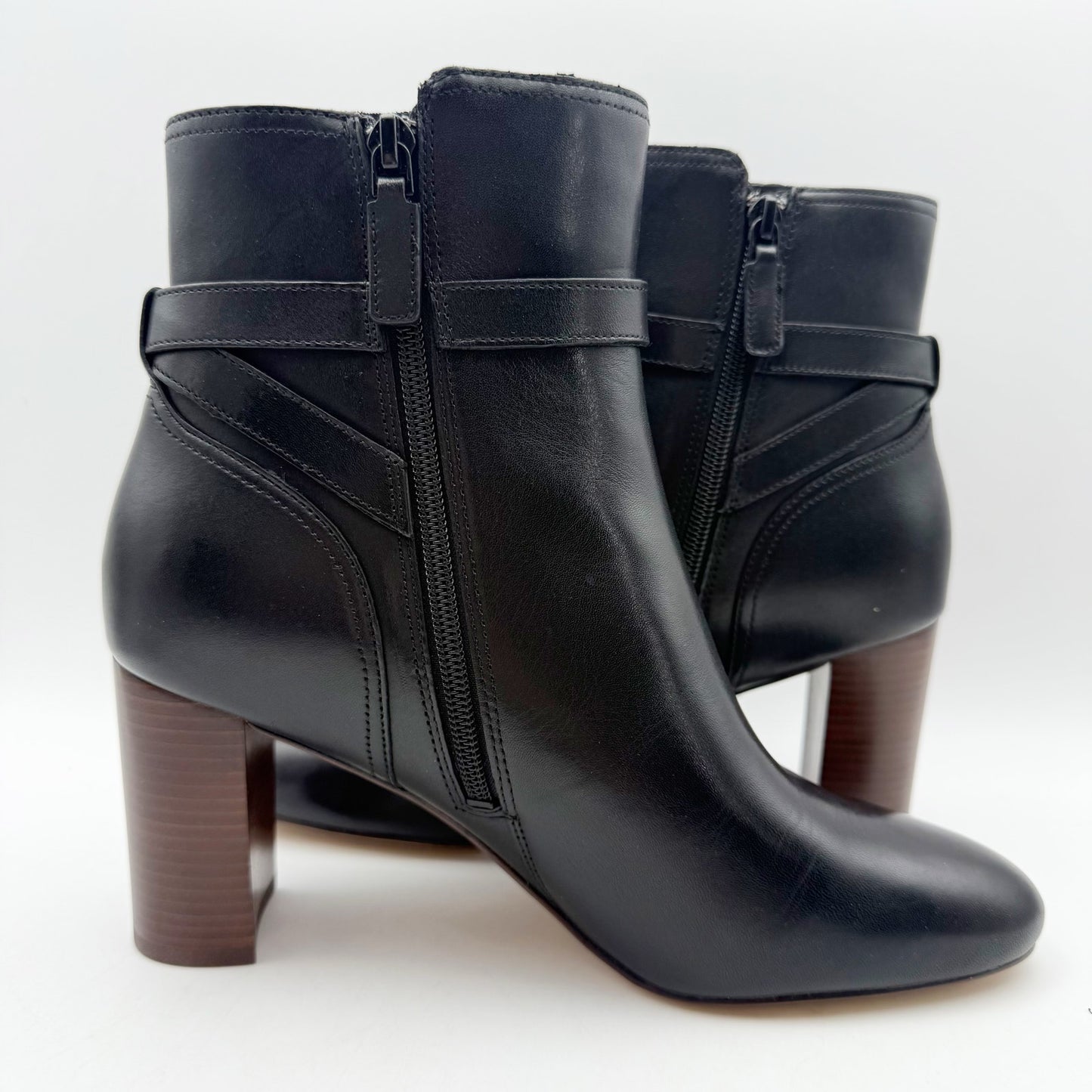 Cole Haan Womens Glendale Jodhpur Heel Ankle Booties US 9 B Black Leather NIB