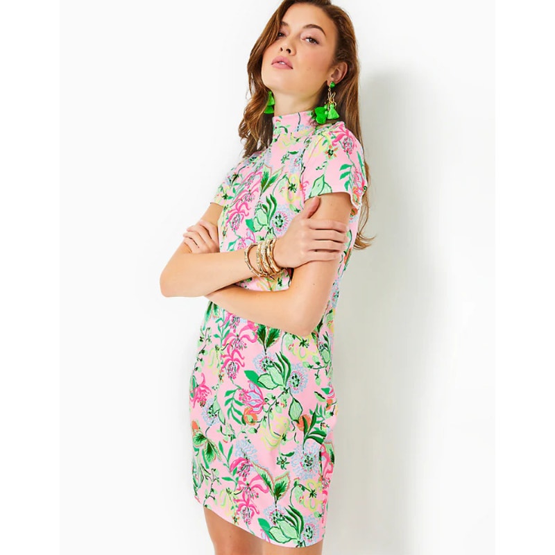 LILLY PULITZER Halle Short Sleeve Dress Medium Via Amore Spritzer Tropical NWOT