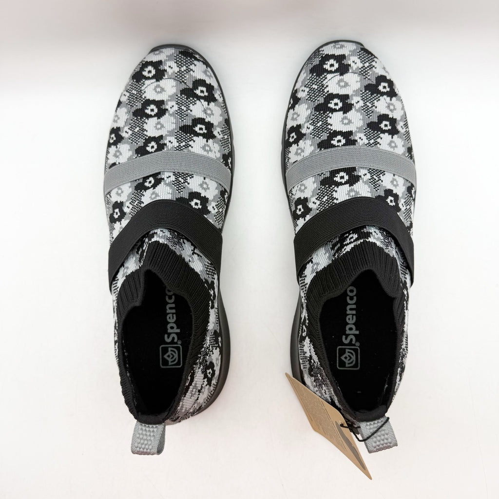 Spenco Womens Karma Stretch Sneakers US 8.5 EU 39 Black Floral NIB