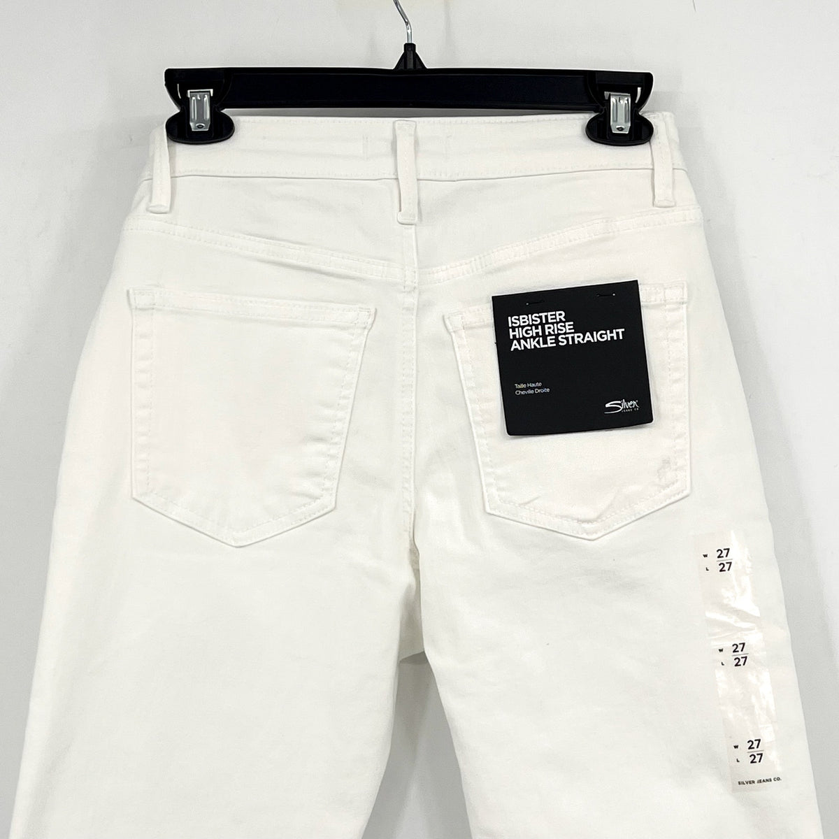 SILVER JEANS CO. Isbister Straight Leg Ankle Jeans 27x27 US 4 White Stretch NWT