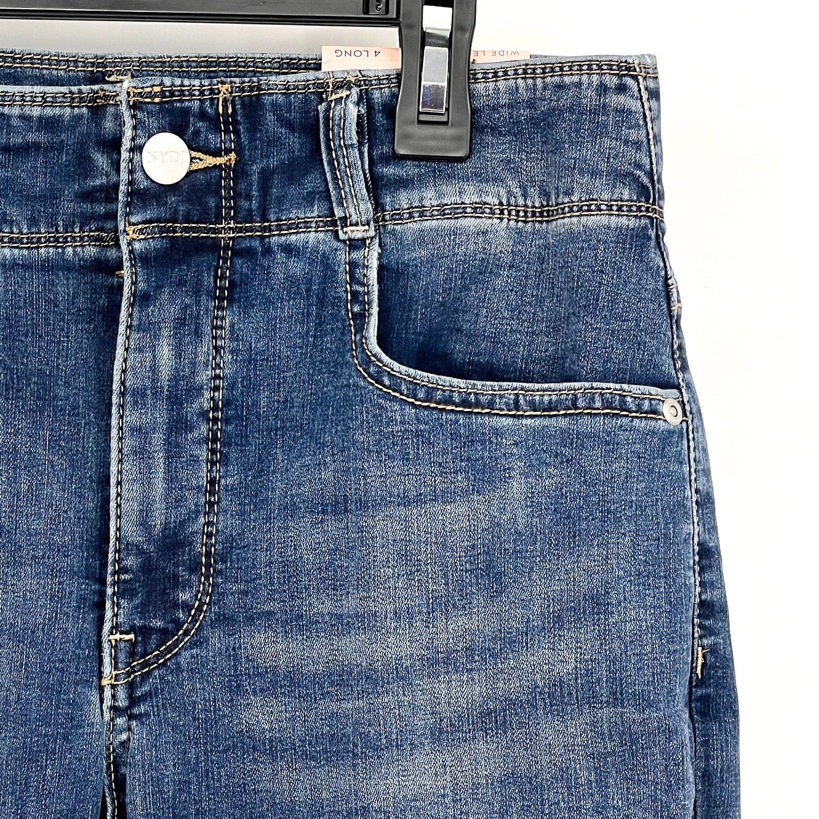 NYDJ Womens Major Wide Leg Capri Jeans Size 4 Long Serendipity Blue NWT