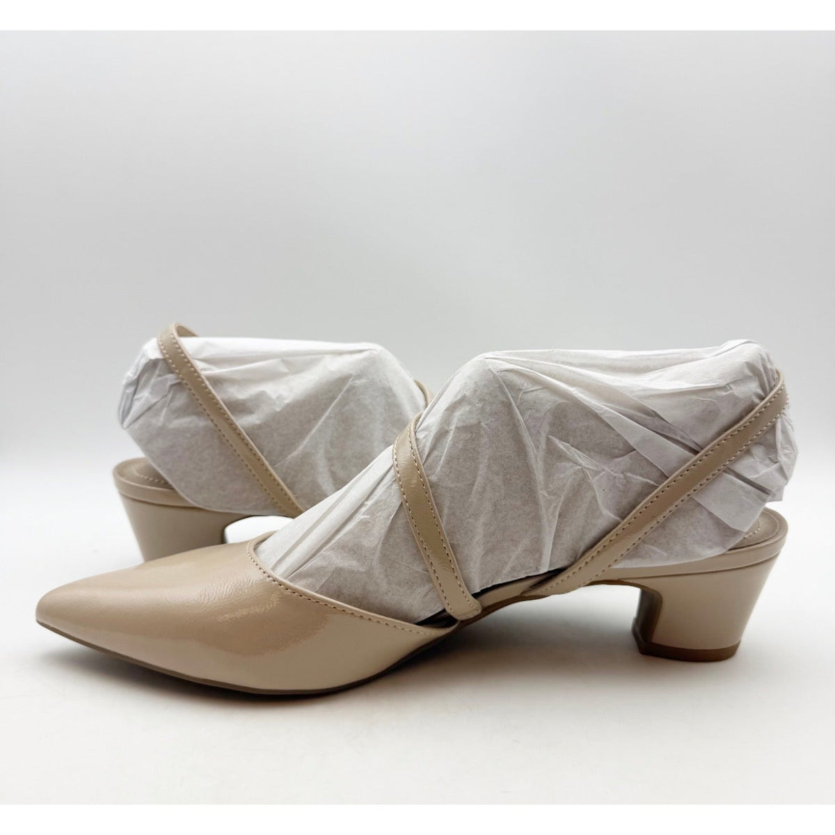 LifeStride Womens Minimalist Pumps Size 10 Wide Taupe Shimmer Patent NIB