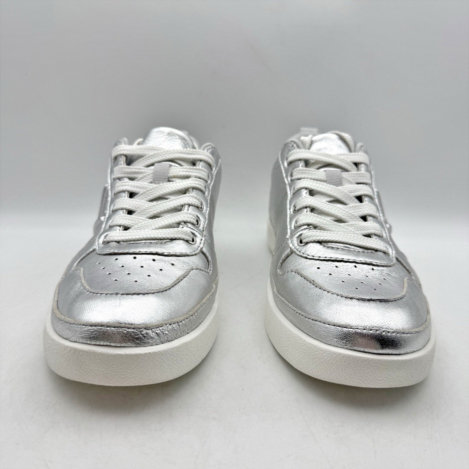 Vionic Womens Elise Casual Sneakers US 8.5 EU 39 Silver Leather NIB