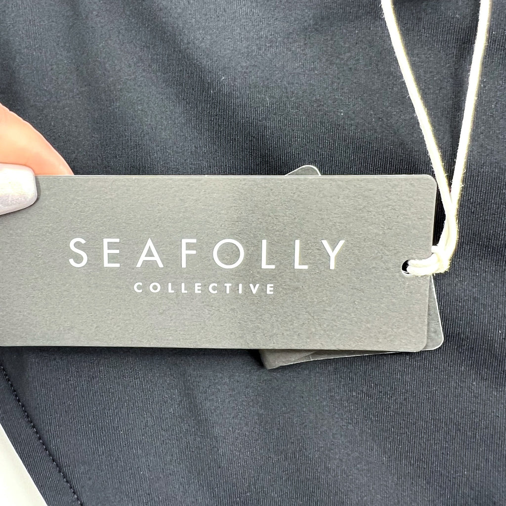 SEAFOLLY Women's Twist Band Hipster Bikini Bottom Size 12 Black NWT