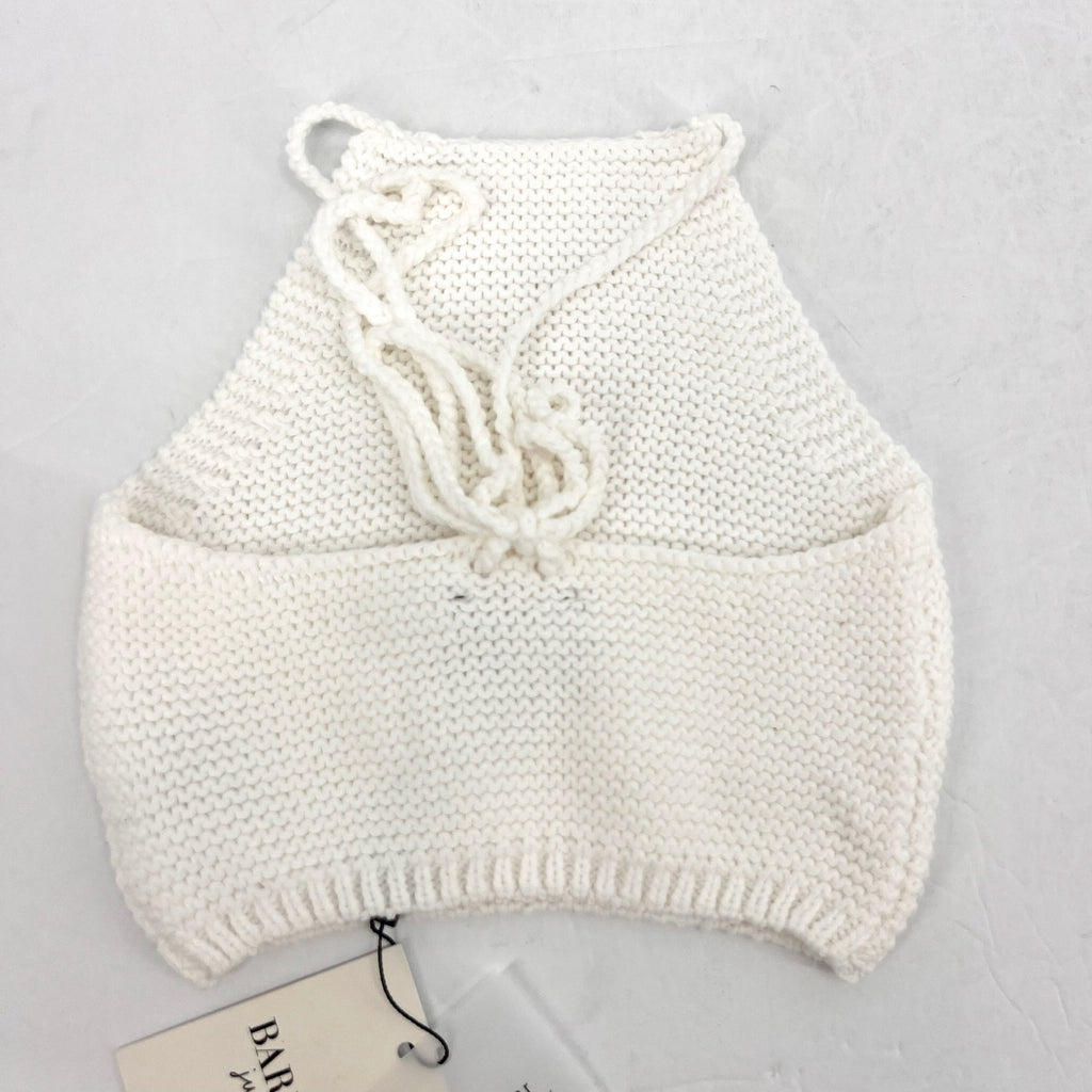 BARDOT JUNIOR Girls Andi Knit Top Size 6-7 SMALL Orchid White Tie Back NWT