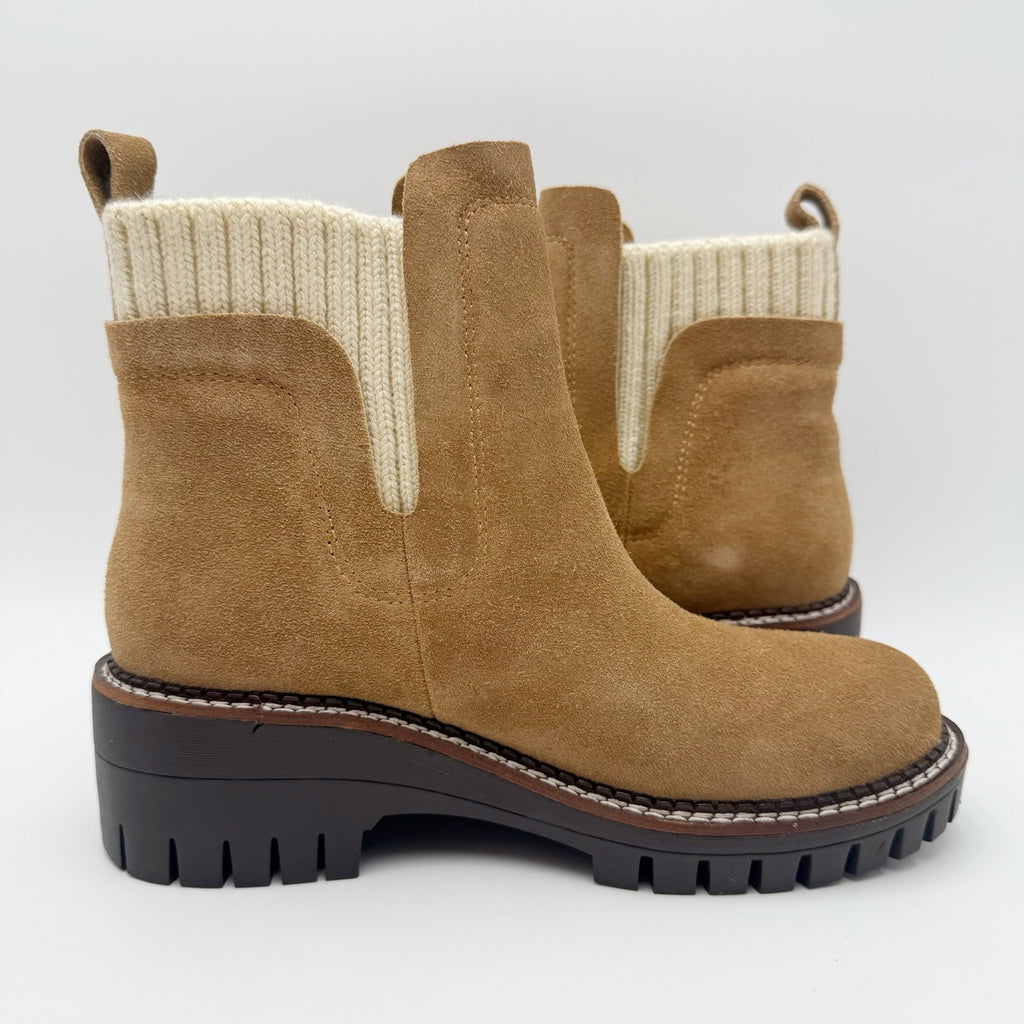 Vintage Havana Womens Everett Ankle Boots Size 5.5 Chestnut Tan Suede NIB