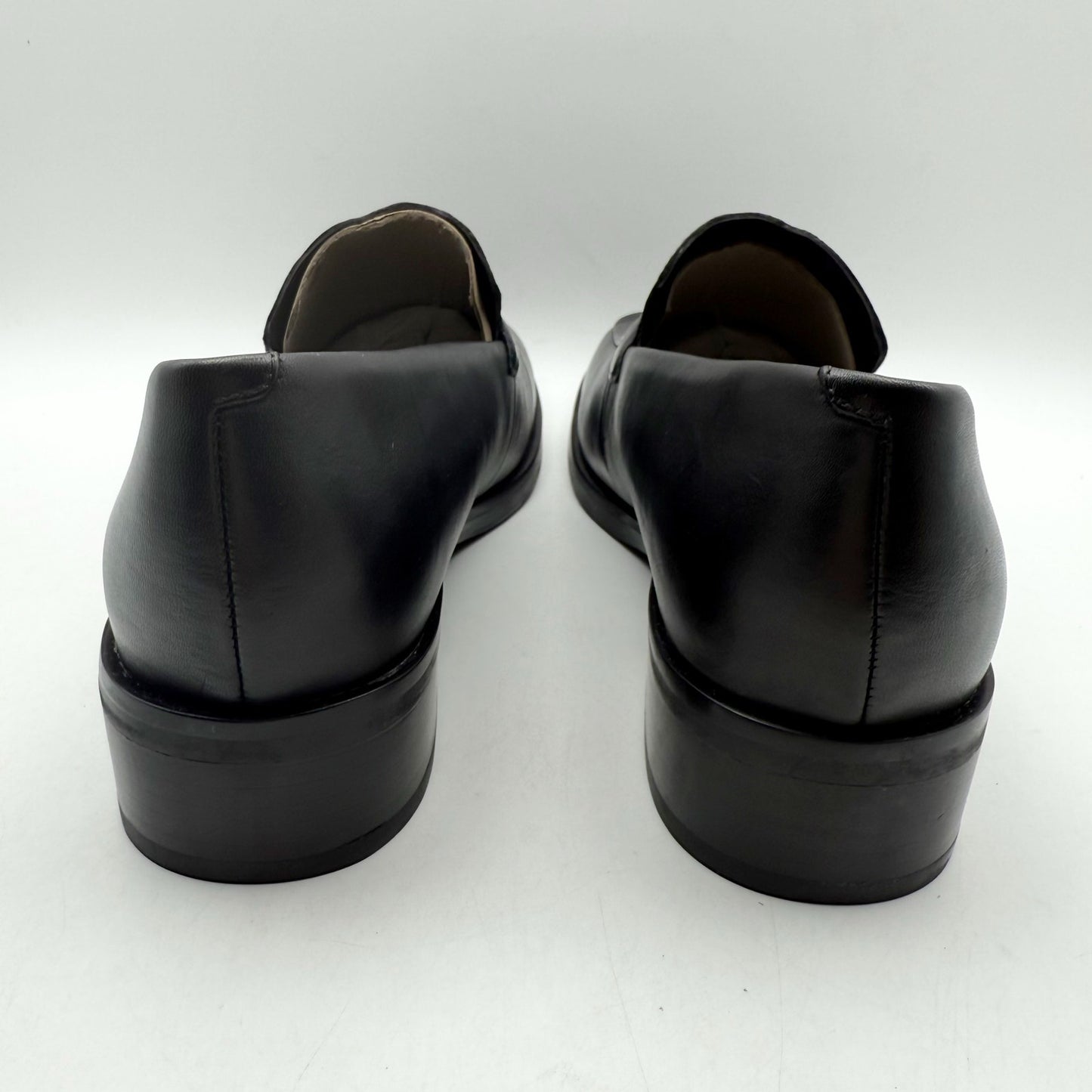 Franco Sarto Womens Bocca Loafers US 9.5 Wide EU 40.5 Black Leather Slip On NWOB