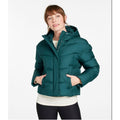 L.L. BEAN Womens Popham Puffer Jacket XL Green Dark Pine Hooded 650 Fill NWT