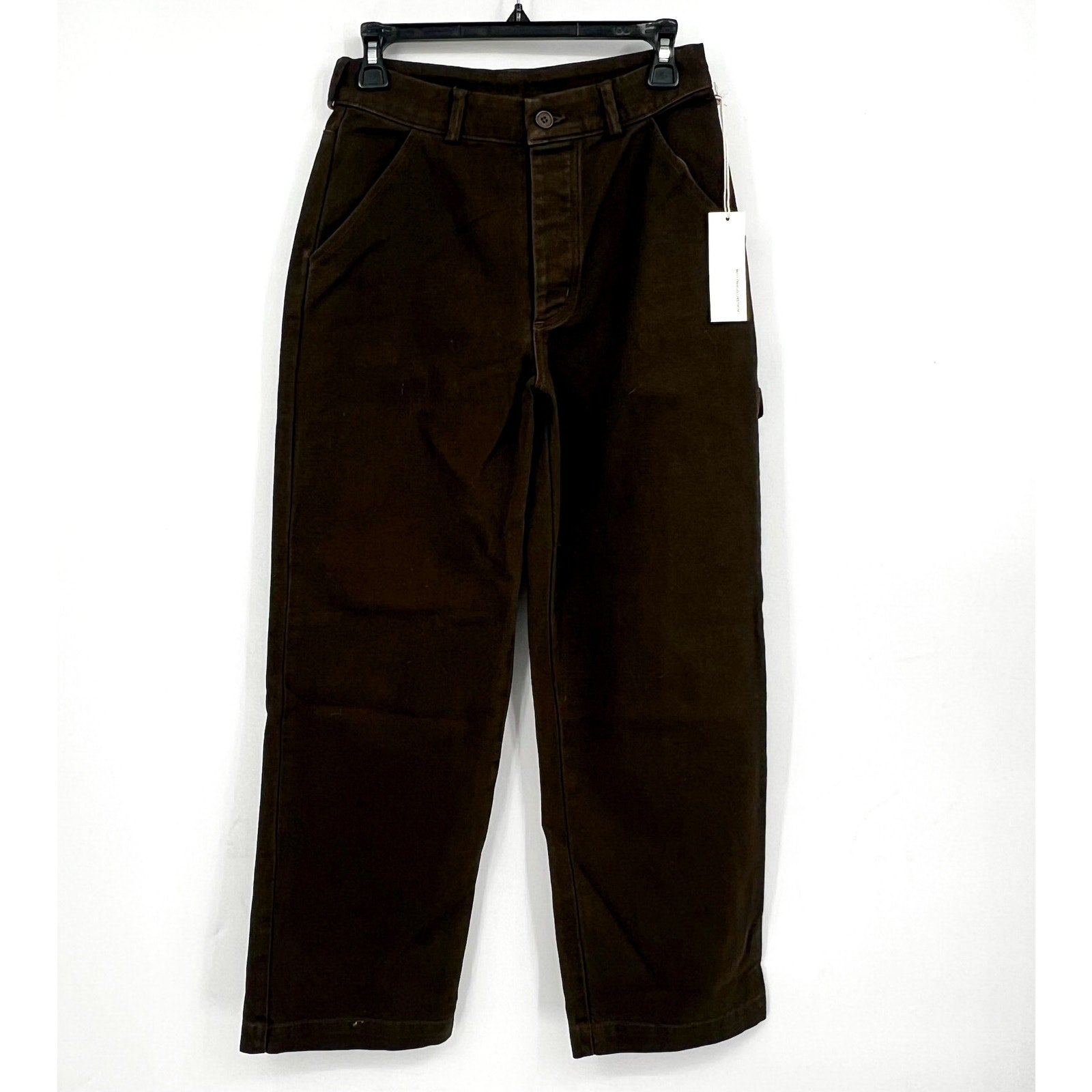 LACAUSA Women's Aiden Trouser Jeans Size 4 Green Brown Nori Mid Rise NWT