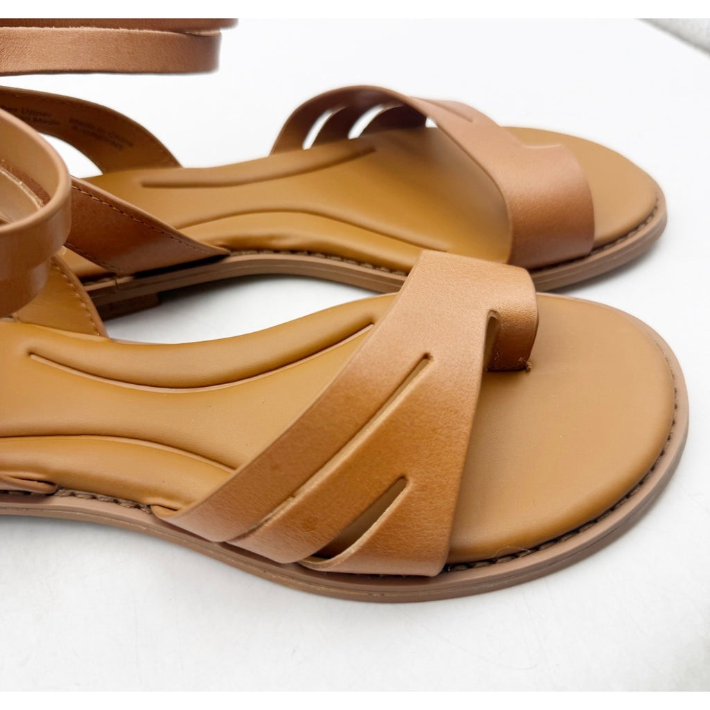 Franco Sarto Women's Greene Gladiator Sandals Size 6 M Brown Tan Toe Strap NWOB