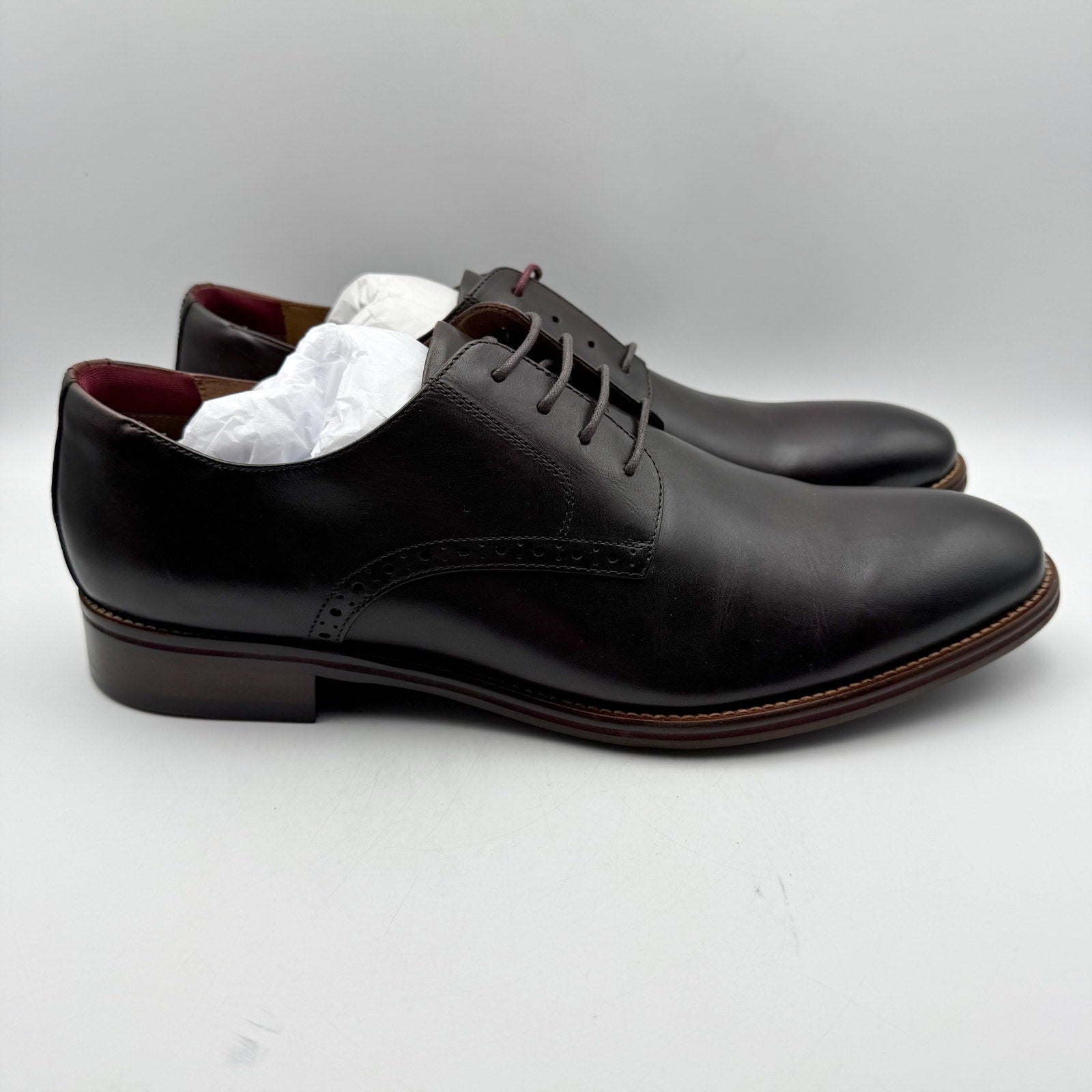 JOHNSTON & MURPHY Mens Conard 2.0 Dress Shoes US 13D Mahogany Brown Leather NIB