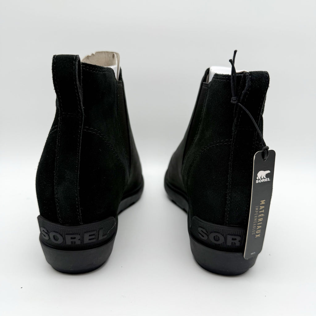 Sorel Womens Evie ll Chelsea Ankle Bootie US 11 EU 42 Black Suede Waterproof NIB