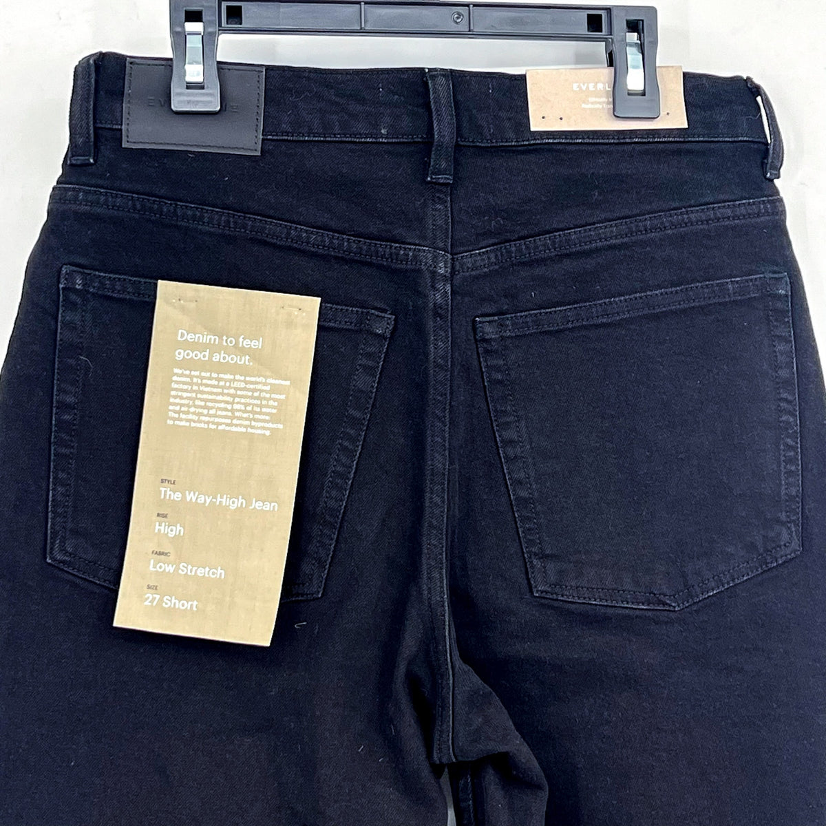 EVERLANE Women's The Way-High Jeans 27x25 Size 4 Coal Black Low Stretch NWT