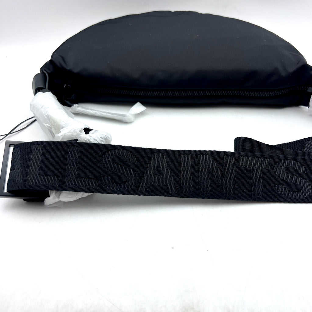 ALL SAINTS Women's Half Moon Nylon Crossbody Bag Small Black NWOT