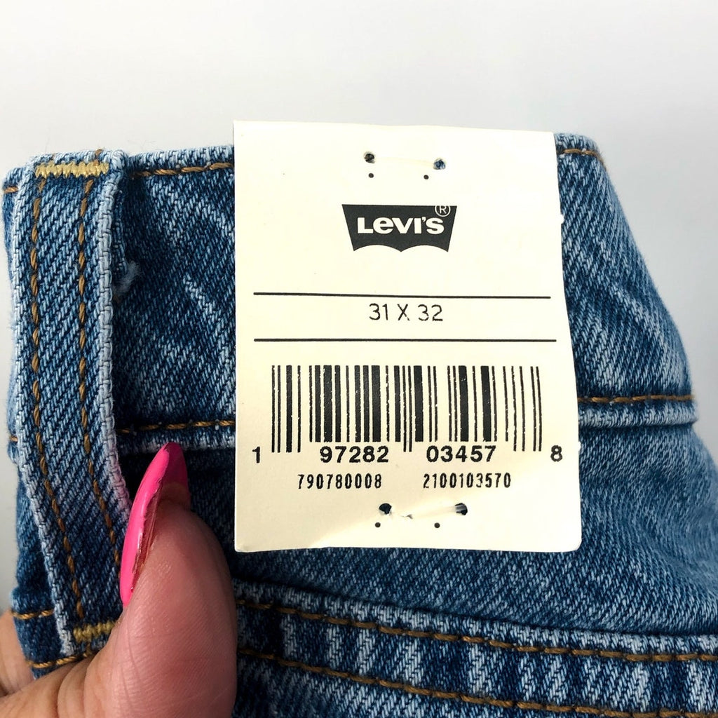 LEVI'S Womens Ribcage Straight Jeans 31x32 US 12 Blue Dance Around 790780008 NWT