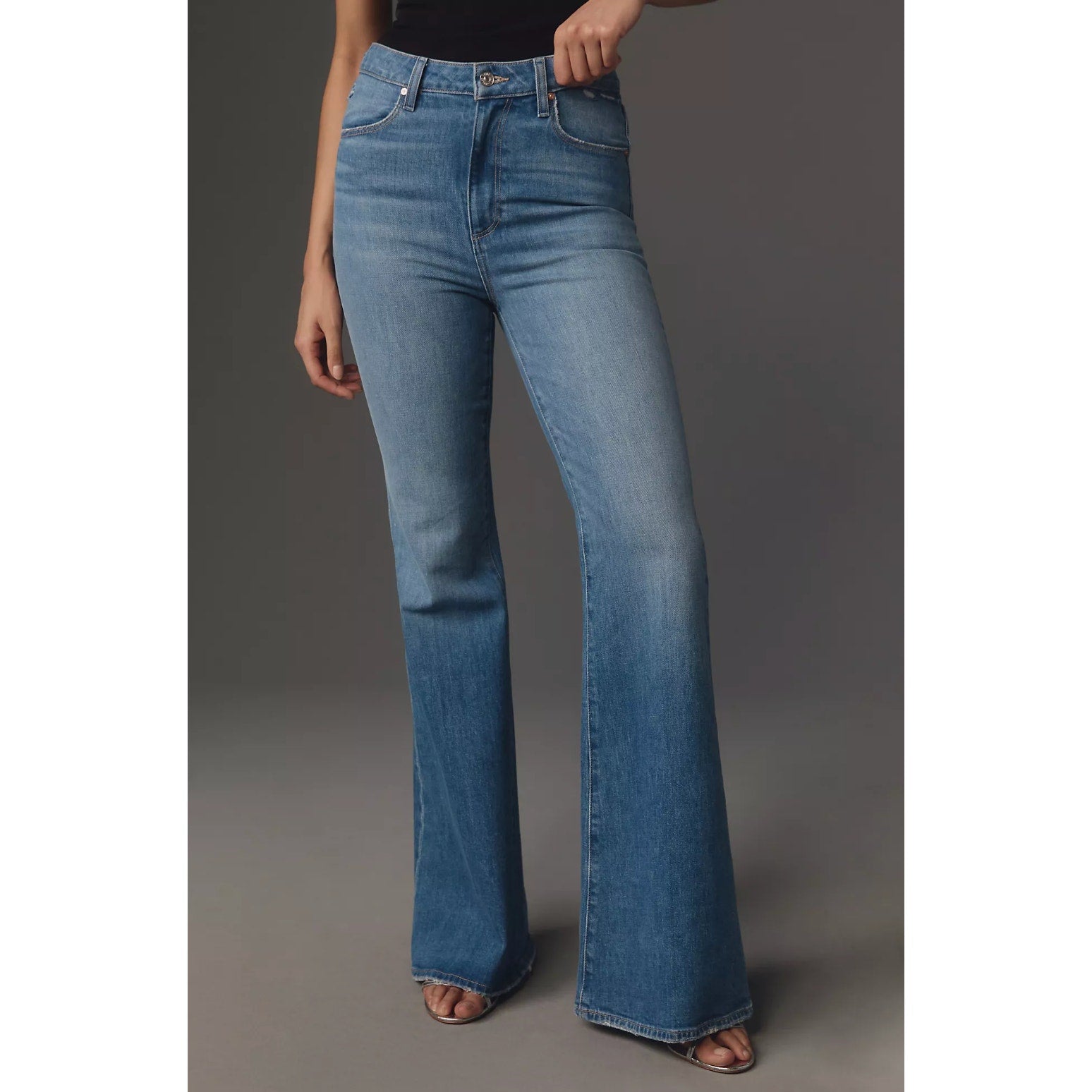 PAIGE Womens Charlie Flare Jeans Size 26 US 2 Gabriella Blue High Rise NWOT
