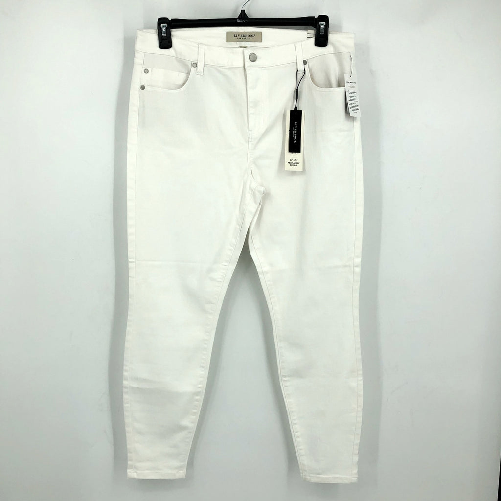 LIVERPOOL Abby Skinny Ankle Jeans Size 14 Bright White Mid Rise Stretch NWT