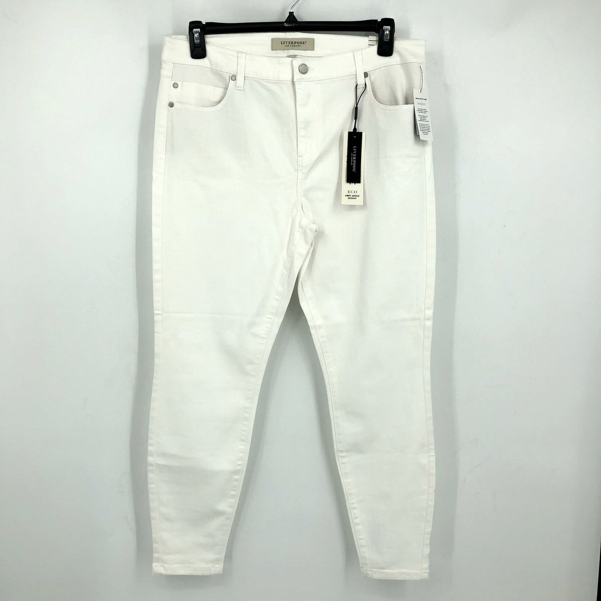 LIVERPOOL Abby Skinny Ankle Jeans Size 14 Bright White Mid Rise Stretch NWT