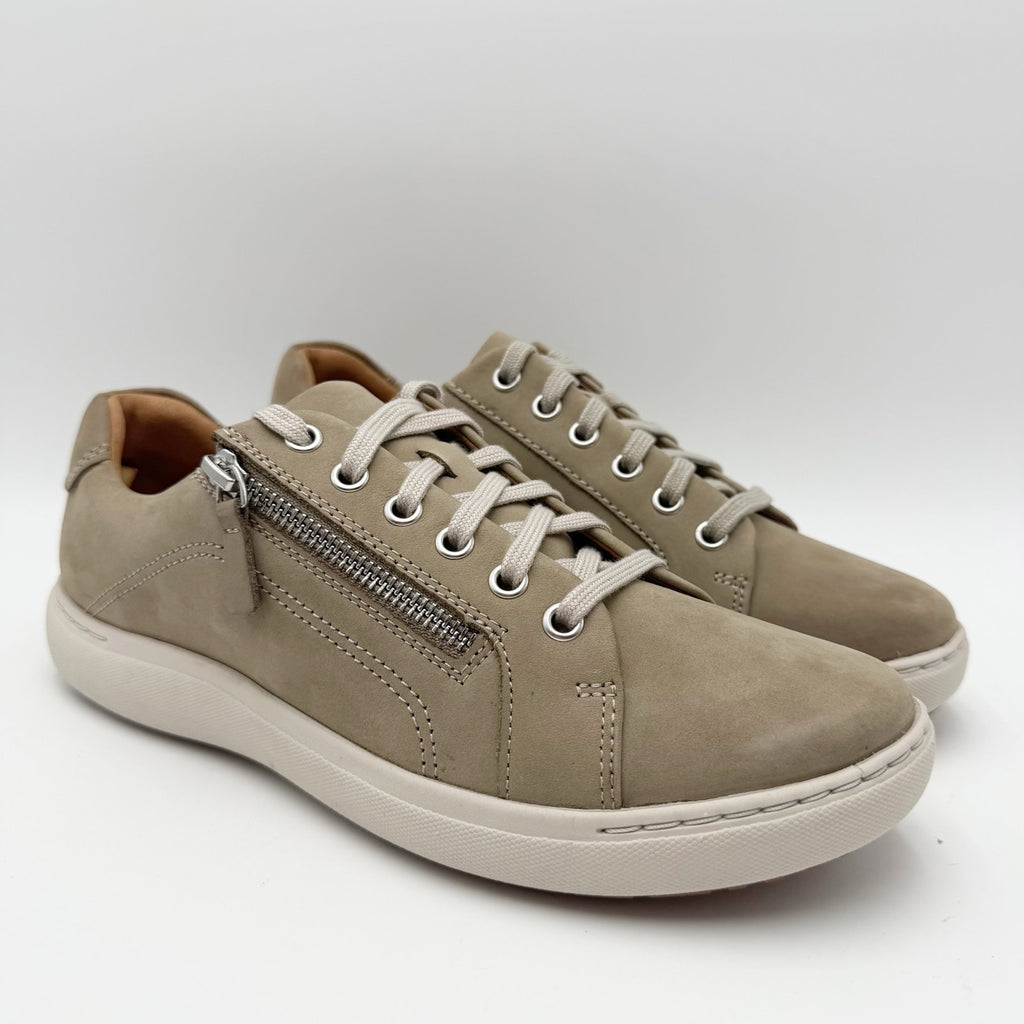 Clarks Womens Nalle Lace Casual Sneakers EU 40 US 9 M Stone Taupe Nubuck NIB